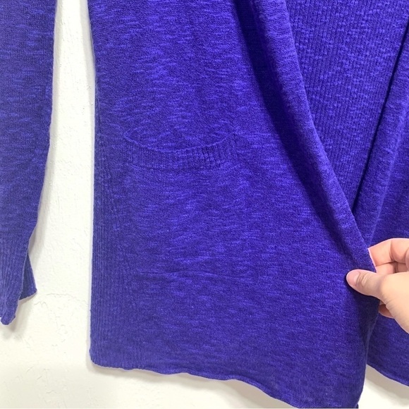 Eileen Fisher Linen Cotton Blend Blue Lightweight Knit Cardigan Sweater sz XS - Picture 6 of 10